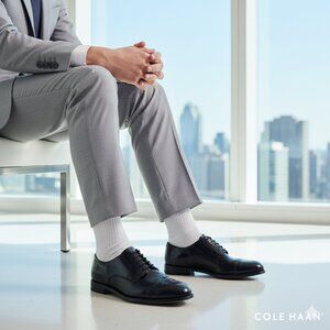 Cole Haan City Caldwell Men's 10 Oxford Patent Leather Shoes Black Full Leather